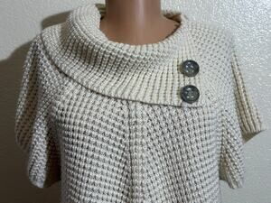 Worthington Women Ivory Knit Long Diagonal Collar Sweater XL
